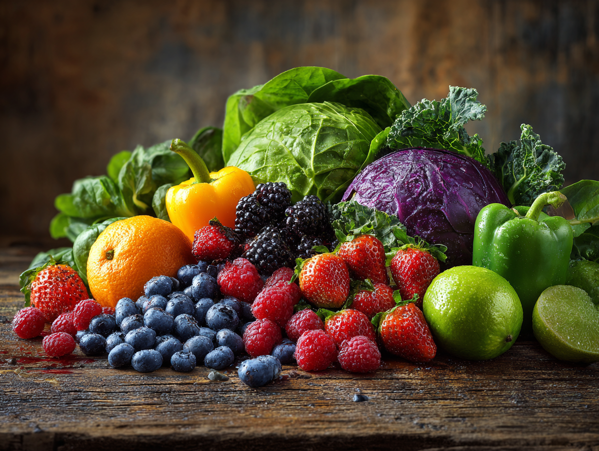 Свіжі овочі та фрукти для здорового харчування